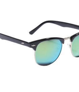 clubmaster look alike zwart groene spiegelglazen