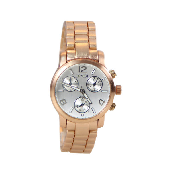 ernest horloge nina rose goud met zilveren wijzerplaat ernest horloge nina rose goud met zilveren wijzerplaat