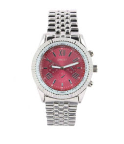|ernest horloge pressley zilver rood