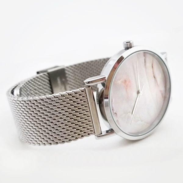 dik Buik Automatisch Ernest horloge marble zilver roze • Doorzo.nl