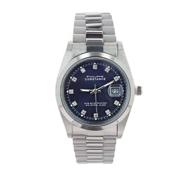 Philippe Constance horloge stones zilver York blauw Doorzo