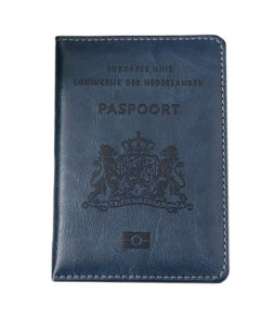 paspoorthoesje donkerblauw leer