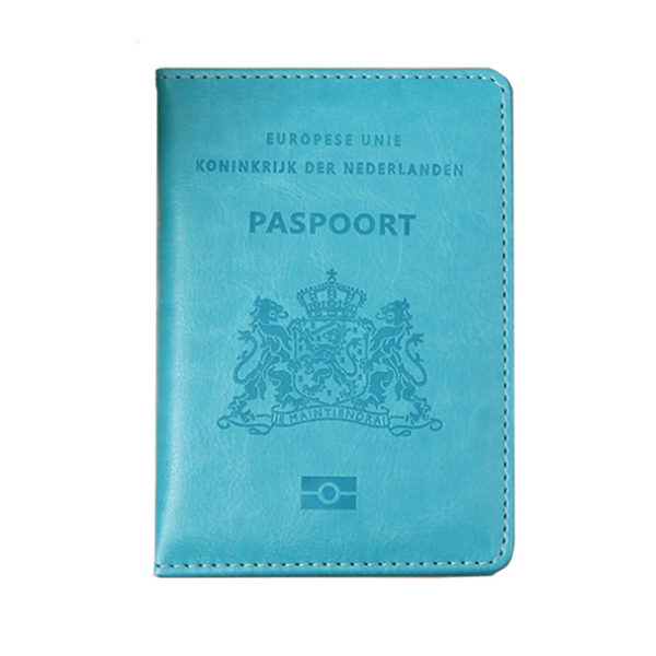 paspoorthoesje lichtblauw leer