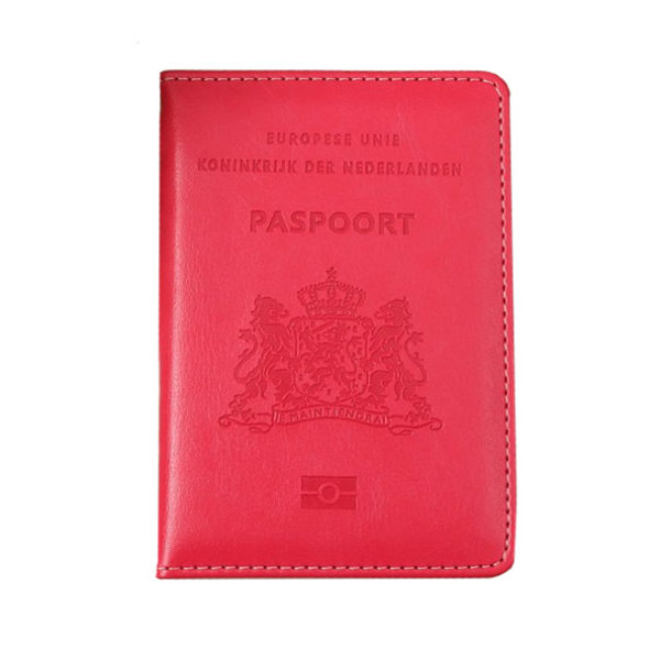 paspoorthoesje rose leer