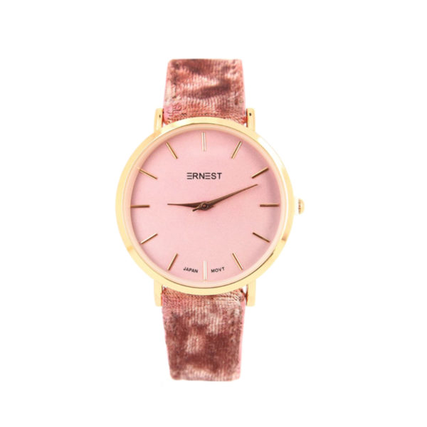 ernest-horloge-velvet-pink-goud